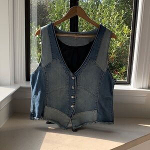 Reba Blue Denim Sleeveless Rodeo Vest